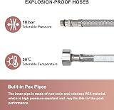 Funime Basin Taps Mixers with Pop-up Waste Chrome Square Monobloc G1/2 Hoses view 8