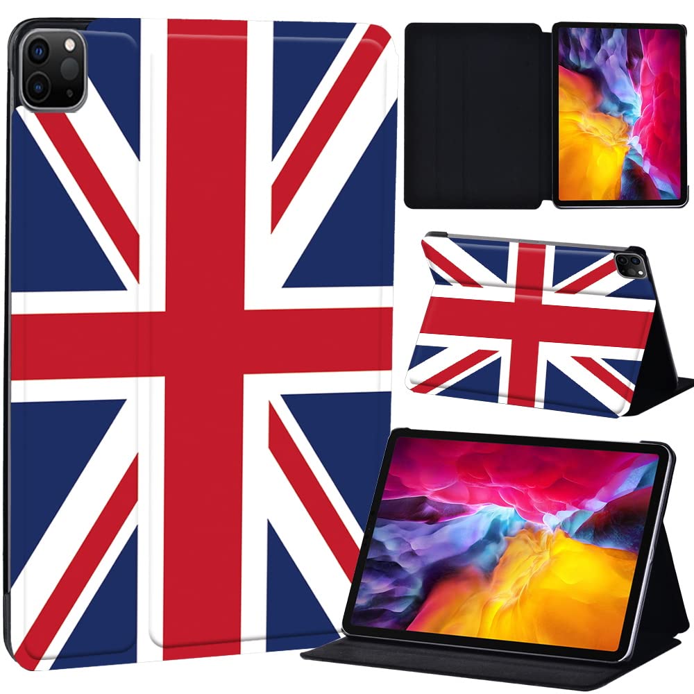 PU Leather + hard shell Ultra slim lightweight Folio Flip Tablet Stand Smart Cover Case Fit iPad Air 4 10.9" (2020) / iPad Pro 11" (2018 2020 2021) (British flag)