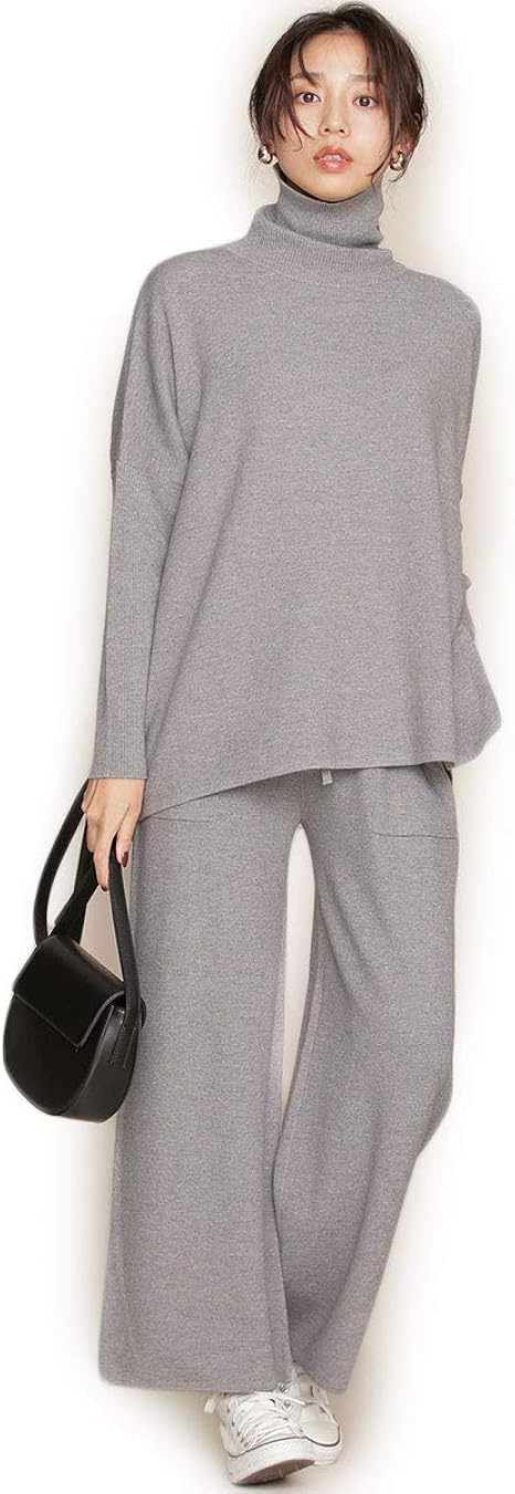 Amazon ナノユニバース 撥水コーティング セットアップ ニット レディース 36 グレー オールインワン 通販