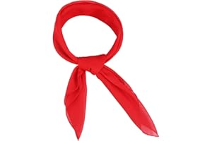 Cyunda Chiffon Scarf for Women and Girls, 26x26 inches Square Neck Scarf, Classic Retro Ribbon Handkerchief for Hair Wrapping