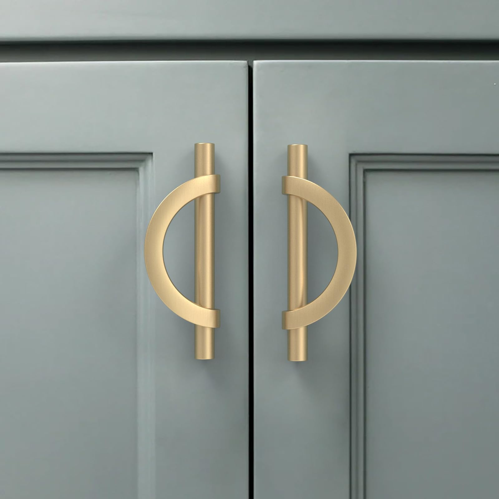 Amerdeco 10 Pack Gold Cabinet Pulls 96mm Hole Center Cabinet Hardware Kitchen Cabinet Handles for Bathroom Drawer Pulls Dresser Pulls AM027 — image 1