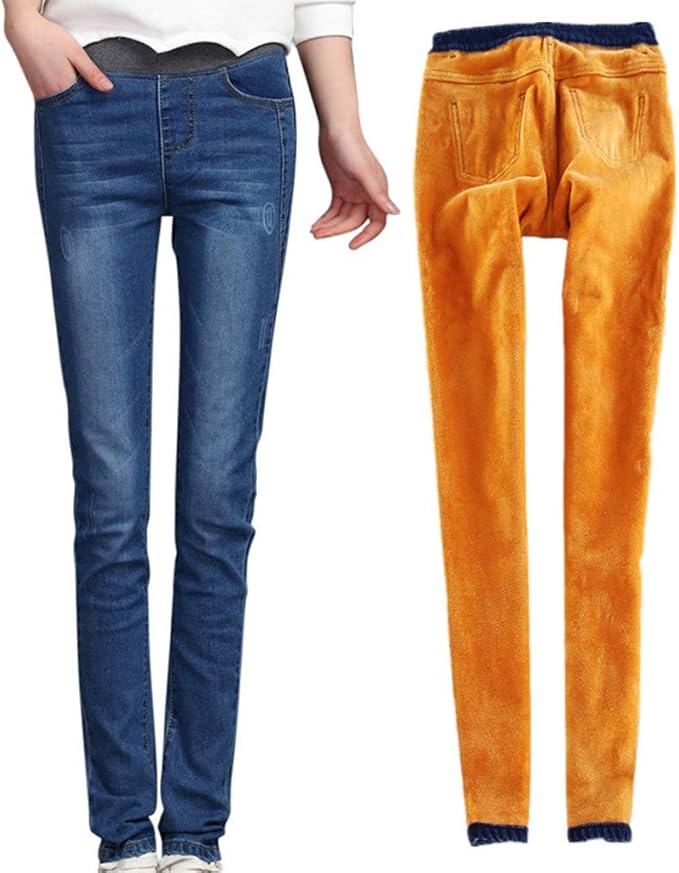 Trousers Women's Thermal Pants with Inner Fleece Winter Pants Fashion