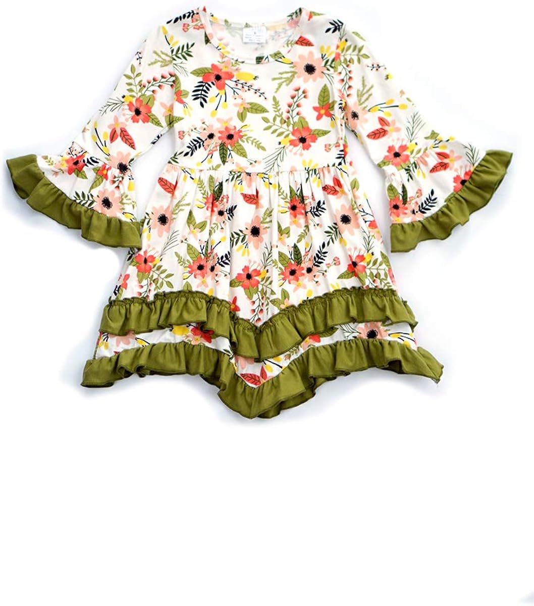 olive green floral dress