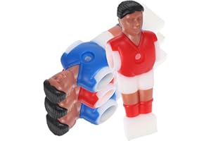 UKCOCO 4pcs Tabletop Football Players Replacement Parts for 1.4m Foosball Table, Plastic Mini Soccer Figures in Red and Blue 
