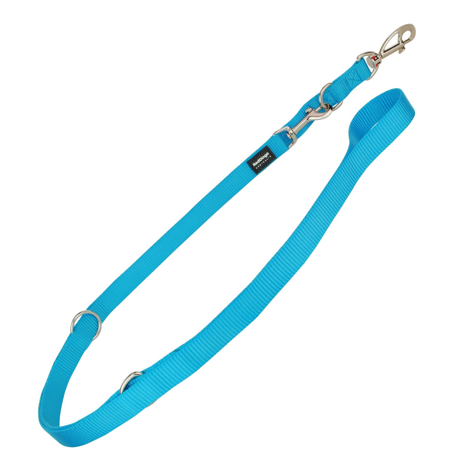 Red Dingo 6-in-1 Multipurpose Hands-free Dog Lead, Plain, Turquoise, SMALL (15mm x 1.1m-1.7m)