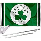 Boston Celtics Shamrock Flag Pole and Bracket Set