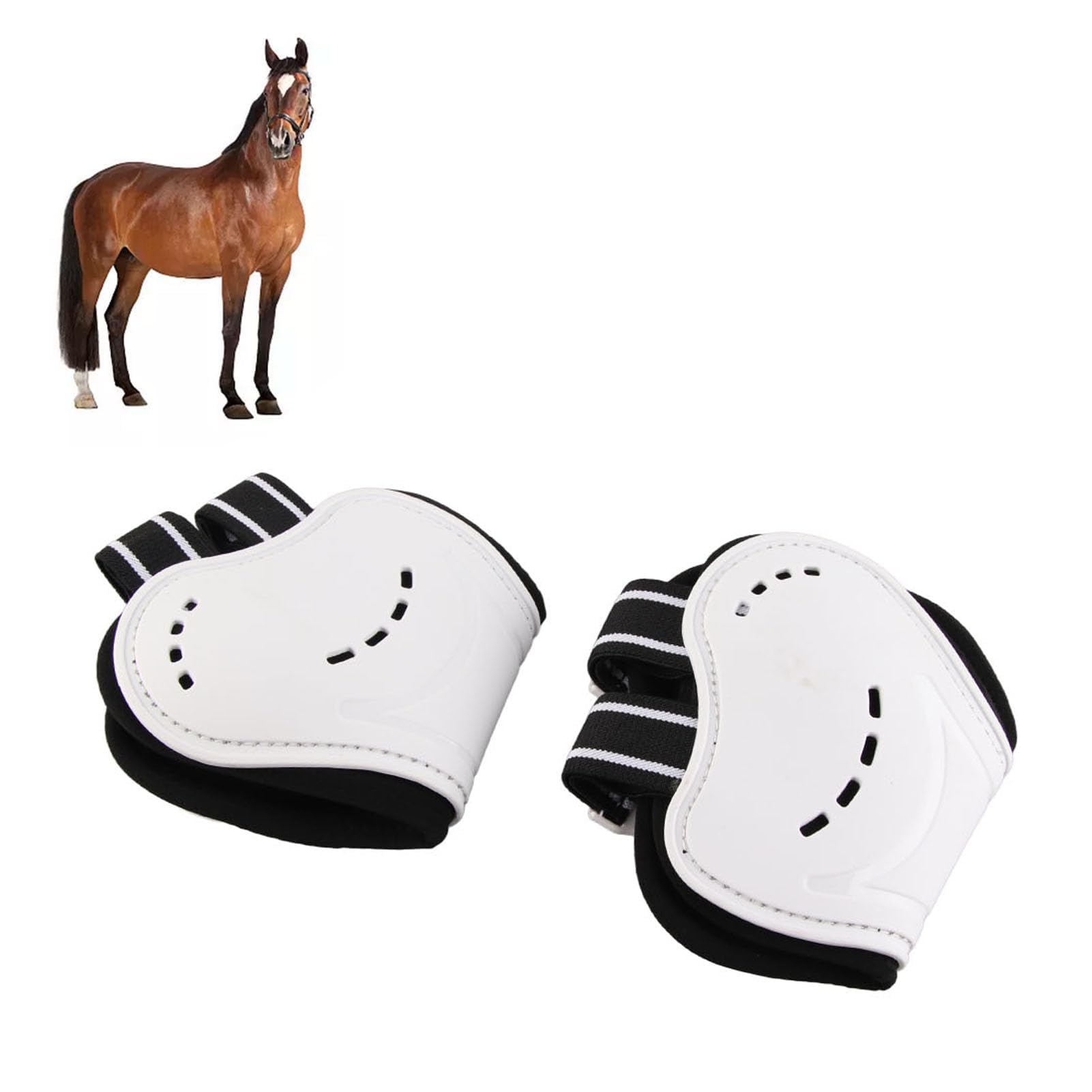 BAOFUYA Horse Fetlock Boots, Protective Lightweight Breathable White Tendon Fetlock Brace for Horse Protective Equipment (L)