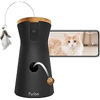 Furbo 360° Cat Camera: Pet Security Cam w/Meowing Alerts, Rotating View, Treat Toss w/Phone App, Smart Home Kitty Monitoring,