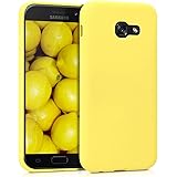kwmobile TPU Silicone Case Compatible with Samsung Galaxy A5 (2017) - Soft Flexible Protective Phone Cover - Pastel Yellow Matte