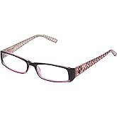 Select-A-Vision Dog Bone Rectangular Reading Glasses w/Paw & Bone Design, Pink, +2.00