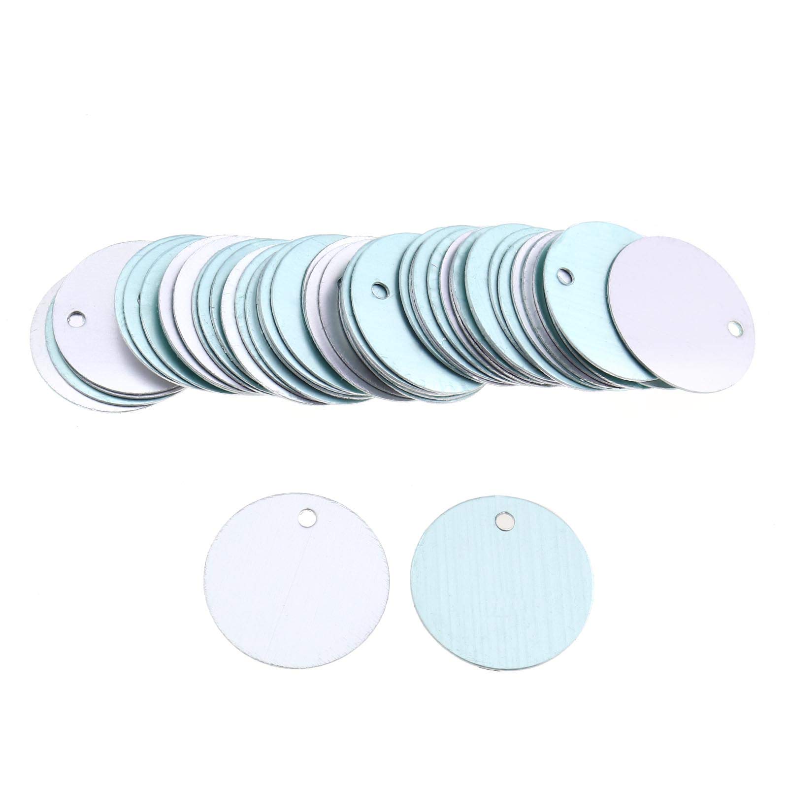 YINETTECH 50PCS Metal Stamping Blanks Round Aluminum Tags 25mm Diameter for DIY Jewellery Making
