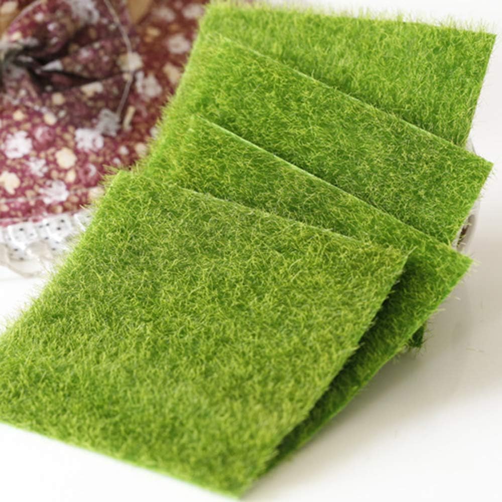 F Season 4pcs DIY Artificial Grass 15x15cm Artificial Lawn Miniature Garden Ornament Mushroom Moss Craft Jug Fairy DIY Dollhouse Garden - Image 3