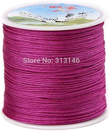MGIE 100M/Spool 1MM Hand Knitting Craft Nylon Black Satin Chinese Knotting Silky Macrame Cord Beading Braided Macrame Shamballa Kumihimo String Thread Wire Line Rope