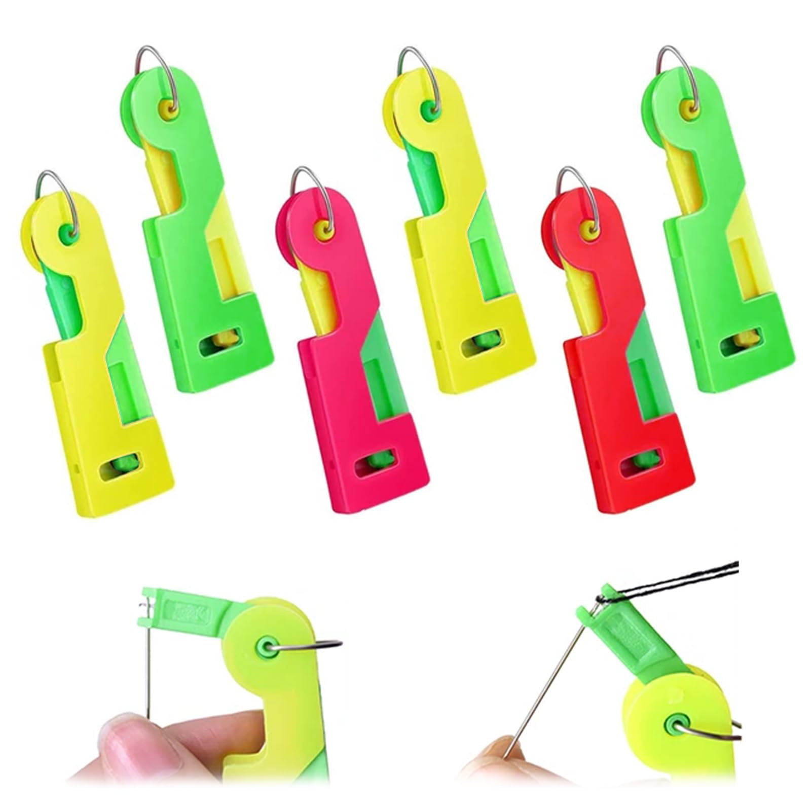 Photo 1 of 6 Pcs Automatic Needle Threader?Used for DIY Embroidery Cross Stitch Craft, Sewing Needle and Thread, Embroidery Thread