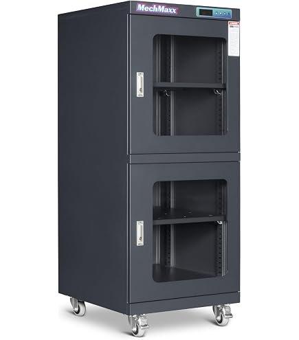 Nitrogen Desiccator Cabinet – Clear Acrylic 16x16x24", Stainless Steel Hinges, Perforated Shelves & Nitrogen Purge Port