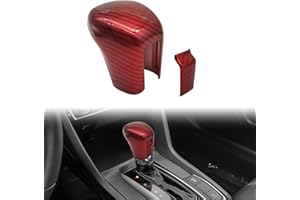 CmeRto Compatible with 10th Gen Honda Civic Sedan Hatchback Coupe 2021 2020 2019 2018 2017 2016 CVT Automatic Transmission Lever Trim Accessories (Red)