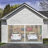 Magnetic Garage Screen Door with Frame for 2 Car