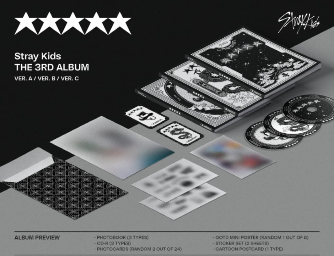Stray Kids - 5-STAR Album Completo (Versione Fotolibro A) - Libro Fotografico, CD, Mini Poster E Adesivi - Uscita 02/06/2023 - 3