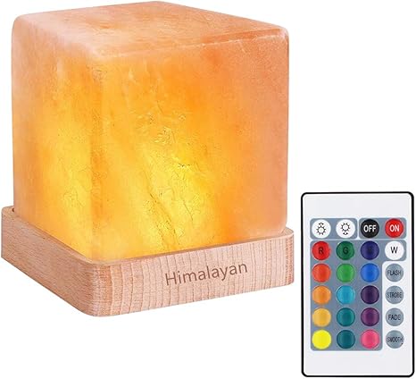 lampara de sal inalambrica natural del himalaya con cristal de roca recargable bateria integrada control remoto 15 colores decorativo presente para