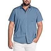 COOFANDY Big & Tall Shirts for Men Short Sleeve Button Down Casual Dress Shirts