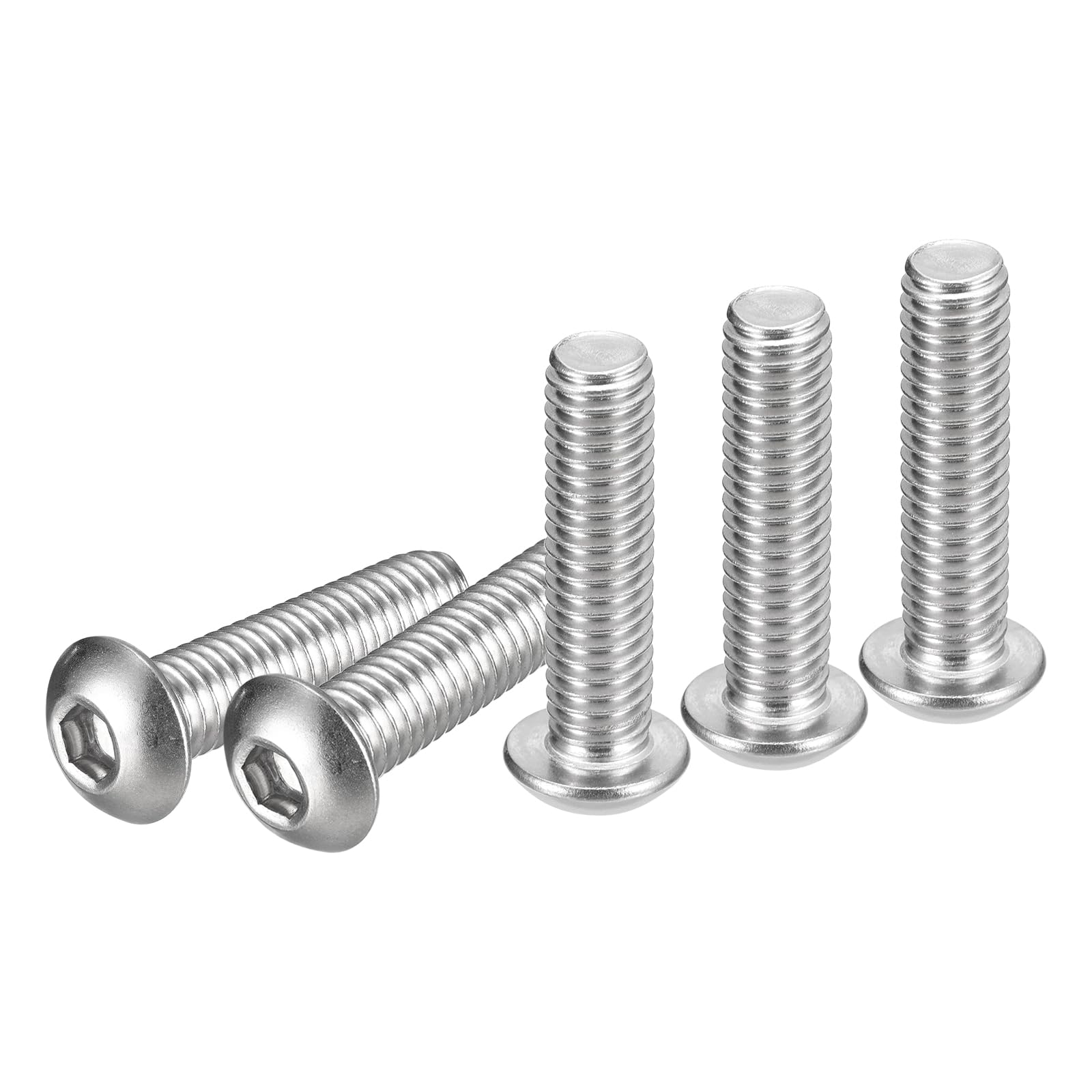 DTGN 3/8-16x1-1/2" Button Head Socket Cap Screws - 15Pack - Good for Machine - 304 Stainless Steel 18/8 - Hex Drive Full Thread UNC Fasteners — image 1