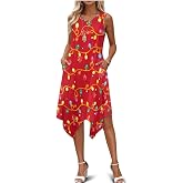 Ocxbuir Women's Summer Sleeveless Crew Neck Comfy Soft Tank Short Dresses | Ladies Casual Plus Size Light Midi Sundress with Pockets Breathable Beach T-Shirt Dress for Holiday,Wedding Party,Daily Wear