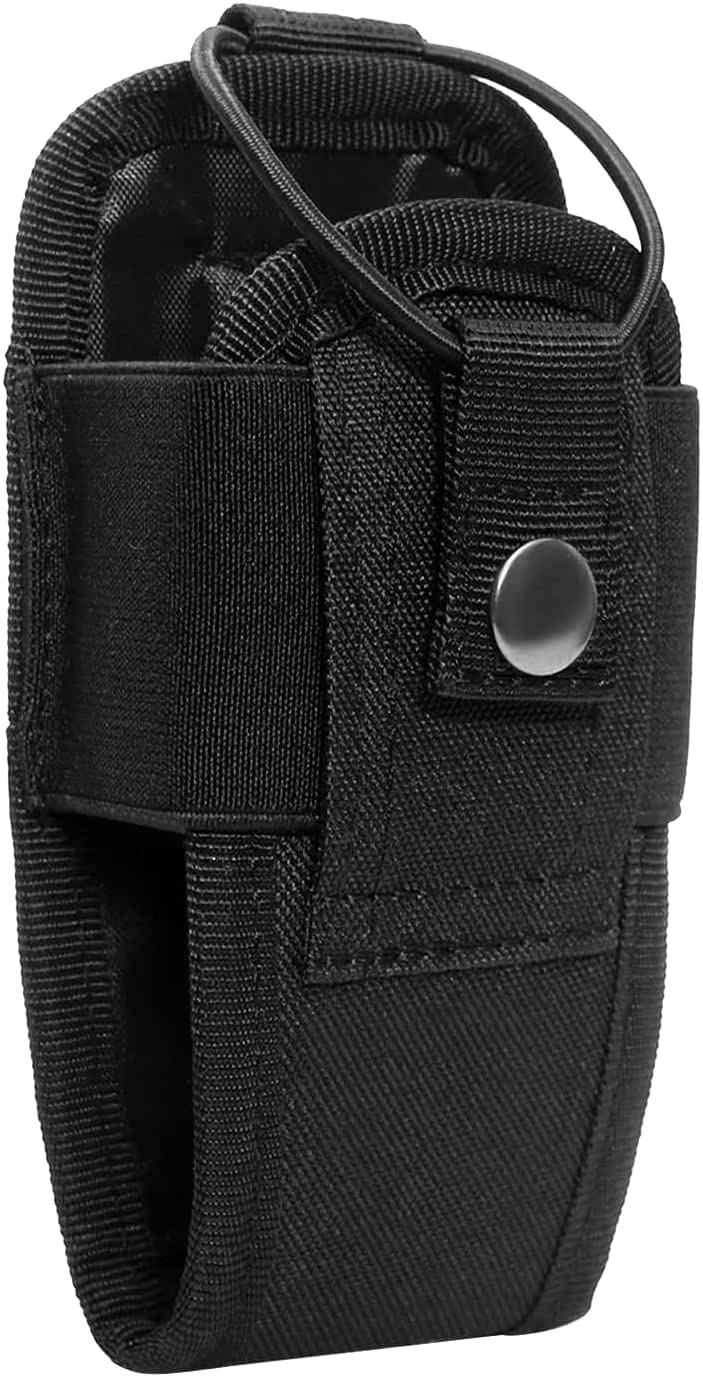 YONCONO Tactical Interphone Pouch,Adjustable Molle Radio Holder Holster Military Walkie Talkie Pouch Case Hunting Intercom Storage Bag (Black)