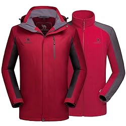 CAMEL CROWN Men’s Ski Jacket 3 in 1 Waterproof