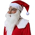 Santa Claus Latex Mask,Realistic Full Face Latex Mask Fancy Costume Christmas and New Years Party Supplies White