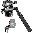 NEEWER Video Tripod Head Upgraded with Vertical/Horizontal Switch, Compact Metal Pan Tilt Fluid Head with Arca Type QR Plate & Telescopic Handle, 1/4” Screw for Camcorder/DSLR, Max Load 3kg, GM26