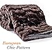 Over the Floor Superior Soft Faux Fur Sherpa Throw Blanket, Luxury Rectangular Pattern, 65x50-inches