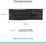 Logitech K270 Wireless Keyboard for Windows UK English Layout Black view 8
