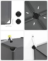 SONGMICS 16-Cube Storage Unit Shoe Rack DIY Shelving Grey LPC442G01 view 4