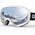 GlaRid Ski Goggles, OTG 100% UV Protection Anti Fog Ski/Snowboard Goggles for Men, Women & Youth, with Ski Goggles Case
