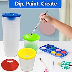 No Spill Paint Cups, 12pcs Paint Cups with Lids for