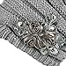Women's Cable Knit Newsboy Visor Cap Hat with Sequined Flower Accent (Silver)