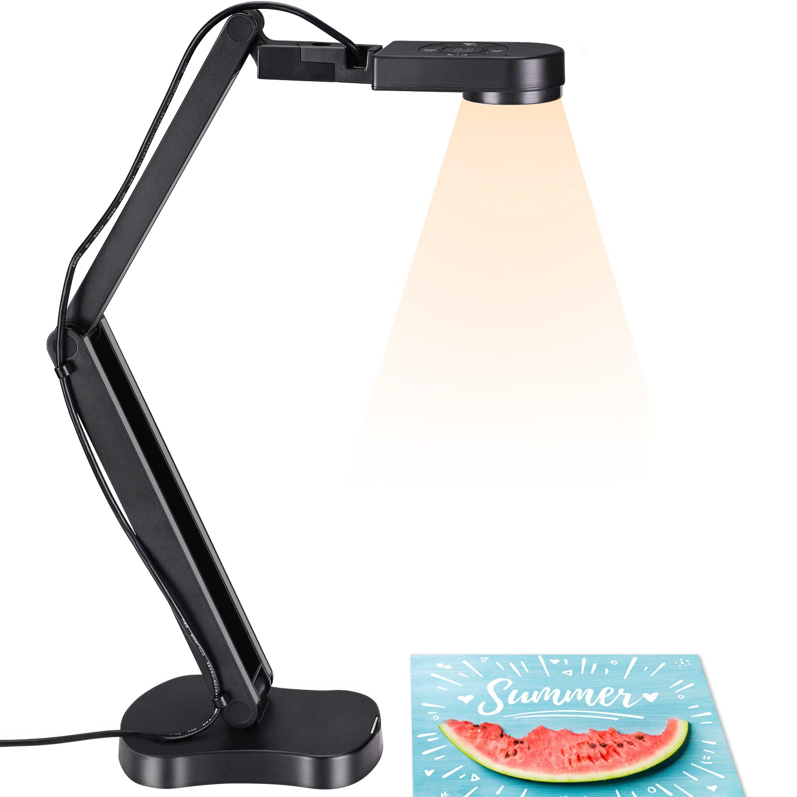 THUSTAND 2448P USB Visualiser, Document Camera for Teaching and Classroom with LED Light, Left and Right Invert, Up and Down Invert, AF, Dual Mic, Fold for Mac, Windows, Chromebook, OBS, ZOOM.
