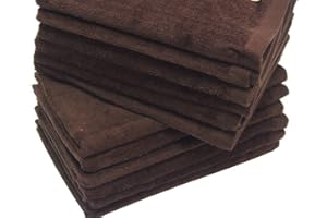 Towel Supercenter Fingertip Towels 11X18 100% Cotton Rally Towels Colors 24Pack 36Pack 60Pack 120Pack (Dark Brown, 24)