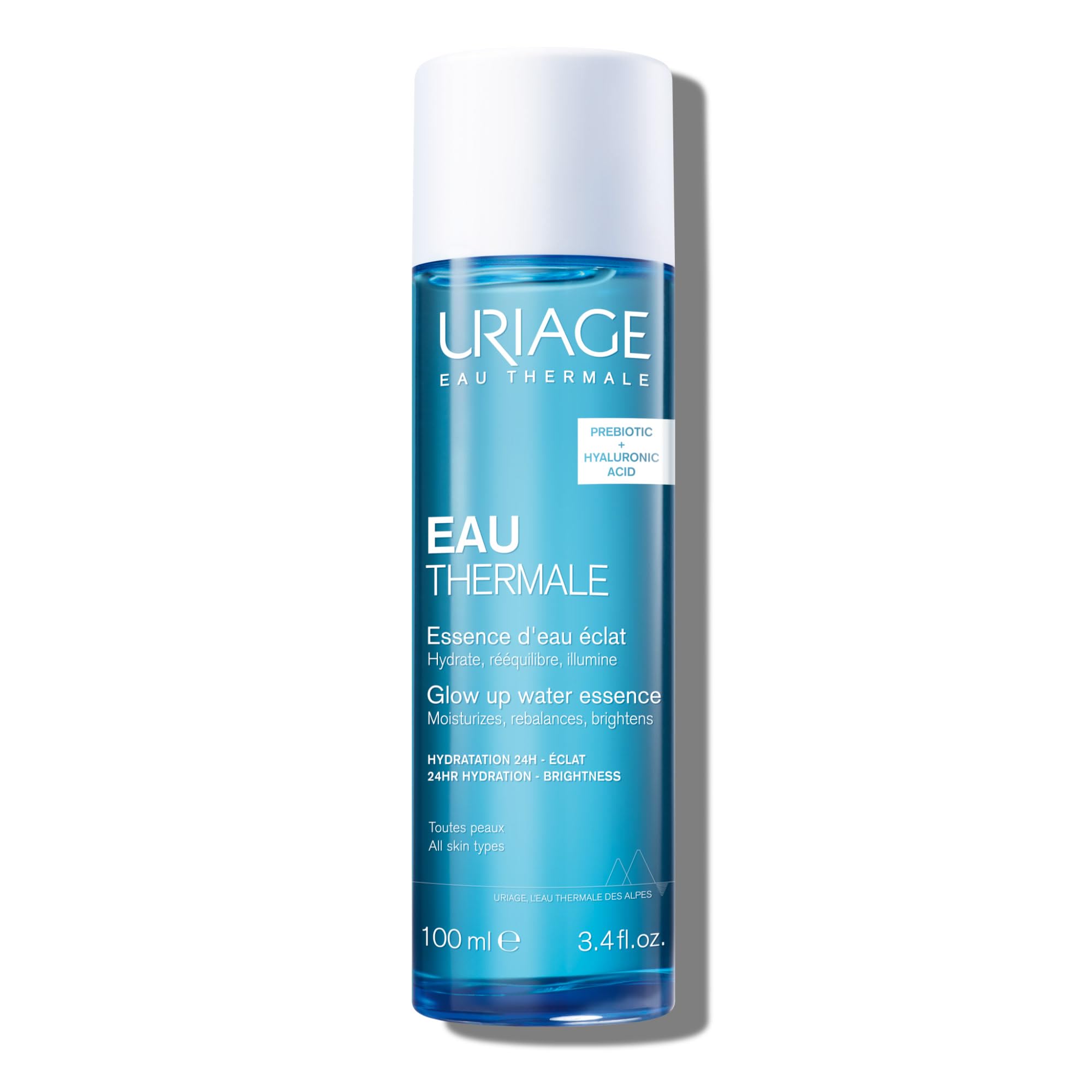Uriage Glow up Water Essence with Hyaluronic Acid - Hydrates - Clears & Tightens Pores - Bergamot & Peach Scent - High Tolerance - 96% Ingredients of Natural Origin - 100ml
