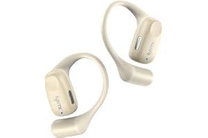 Lytmi CozyFit Open Ear Headphones, 0.23oz Ultra-Light Comfortable Wireless Earbuds, 0.6mm Thinnest Earhooks, Bluetooth 5.4, Clear Audio, 30 HRS Playtime, IPX5 Waterproof Earphones with Mic (Beige)
