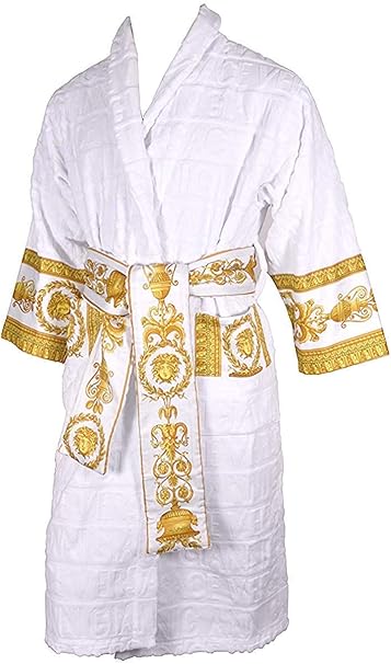 white versace dressing gown