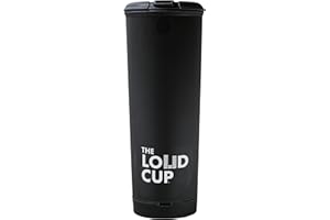 LOUD CUP The LoudCup 20 oz Tumbler + Integrated Stadium Horn (Raven Black) - Reusable Water Bottle for Sports Fans - Worlds Loudest Cup for Noisy Fans on Game Day & Tailgating