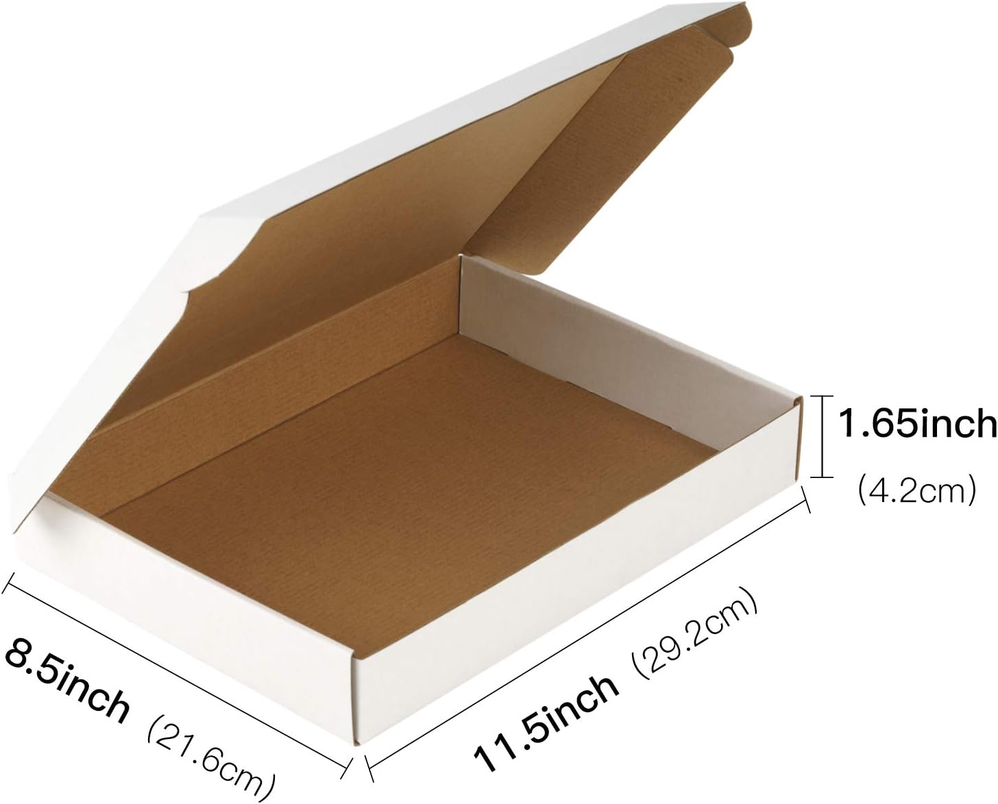 RUSPEPA Recyclable Corrugated Box Mailers - Cardboard Box Perfect for Shipping Small - 11.5" x 8.5" x 1.65" - 25 Pack - White : Office Products
