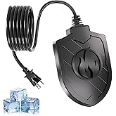 Webuys Bird Bath Heater for Outdoors in Winter, 100W Birdbath Water Heater Submersible for Winter Full-Covered Aluminum, Heated Bird Bath Deicer Thermostatic Control for Yard Patio Small Pond(Black)