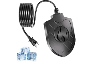 Webuys Bird Bath Heater for Outdoors in Winter, 100W Birdbath Water Heater Submersible for Winter Full-Covered Aluminum, Heated Bird Bath Deicer Thermostatic Control for Yard Patio Small Pond(Black)