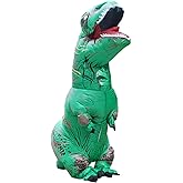 MENGKAO Halloween Inflatable Dinosaur Costume Adult Fancy Dinosaur Suit Blow up Trex Costume Full Body Dino Costume