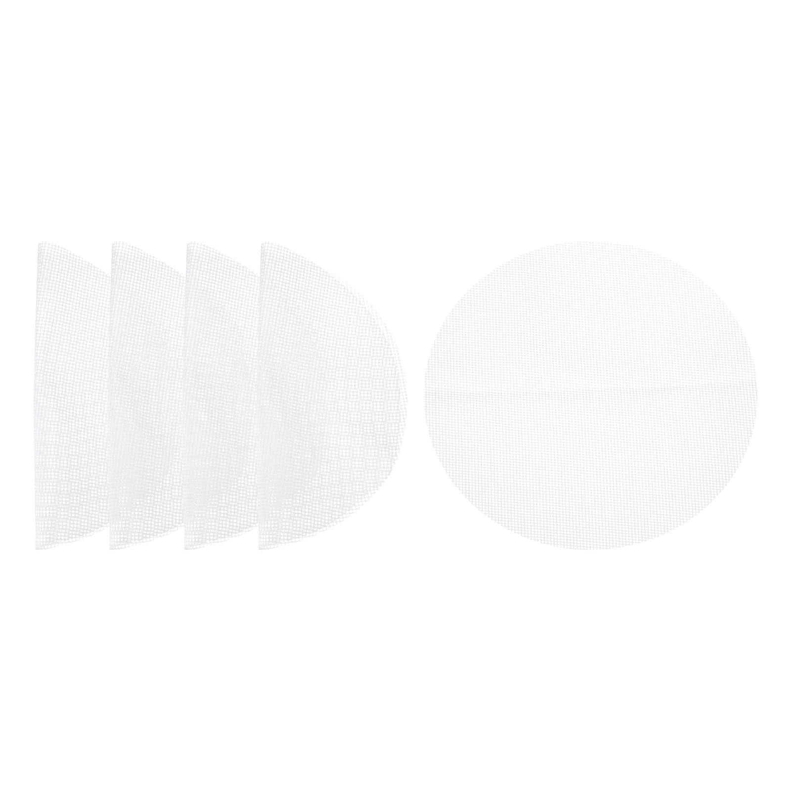 uxcell 5 Pcs 8.7 Inch Non-Stick Silicone Steamer Liners Mesh Mat, Reusable Round Steamer Mesh Pastry Dumplings Pad Mat, White