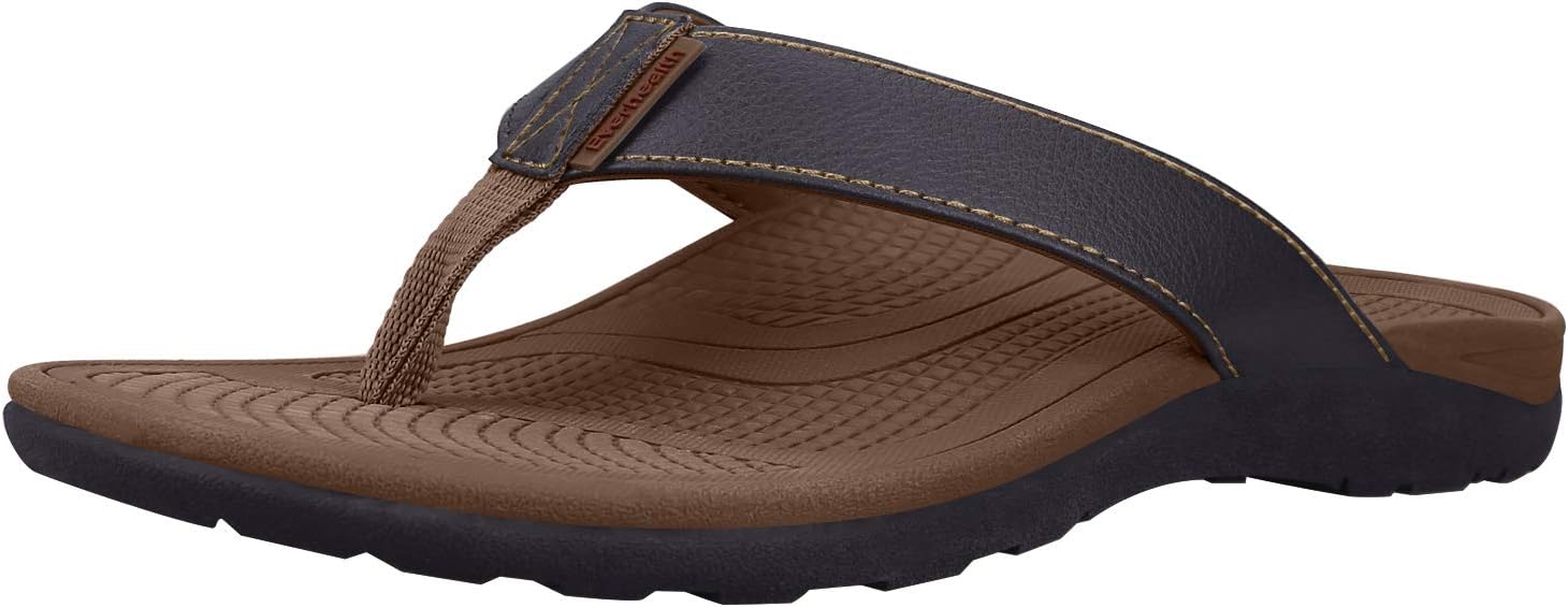 EVERHEALTH Men's Orthotic Sandals Arch Support Flip Flops Thongs Comfort Slippers for Plantar Fasciitis, Flat Feet & Heel Spur