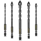 5 Pcs Masonry Concrete Drill Bit Set for Tile Brick