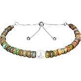 CRYSTALIS Natural Black Opal Beads Slider Bracelet with Elegant Pearl, High Grade Beaded Crystals, Chakra Healing Gemstone, Gift Giving Women Jewelry, 925 Sterling Silver Slider 10 inch